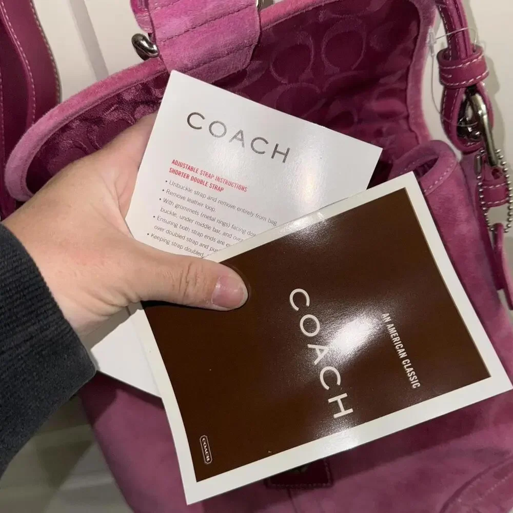 Vintage Rare Coach Suede Shoulder Bag - Picture 8 of 9